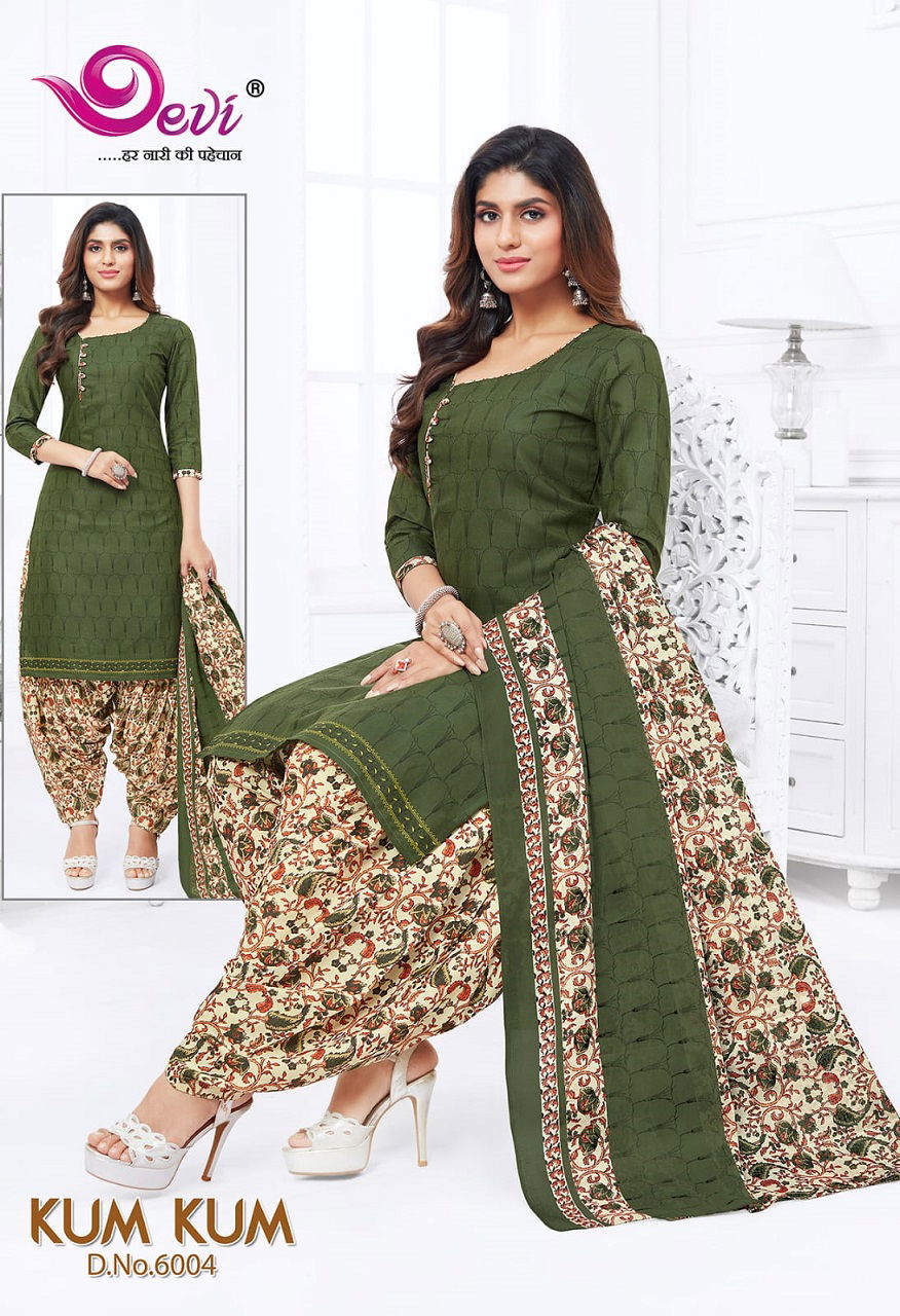 Devi Kum Kum Patiyala 6 Regular Wear Wholesale Readymade Cotton Dress
